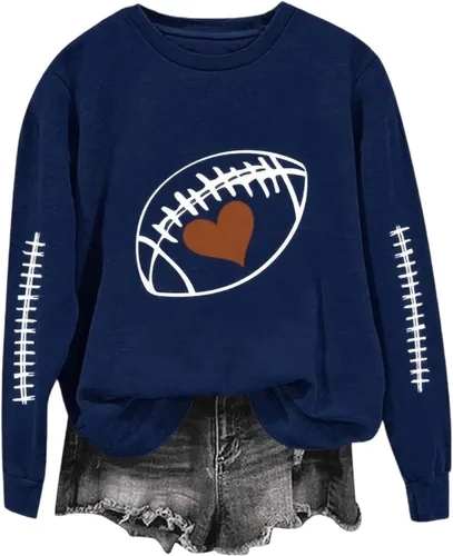 Miniatura 15 de Women's Oversized Sweatshirt, Long Sleeve Sweatshirts Crewneck Printed Pullover Tops, S-3XL