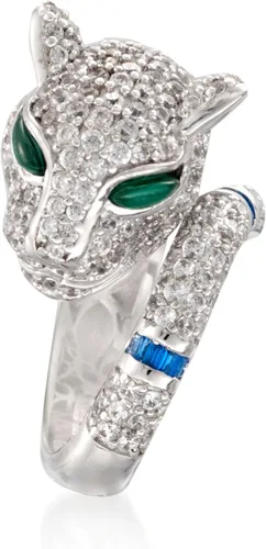 Miniatura 3 de Ross-Simons 400 ct tw CZ and Simulated Multi-Stone Panther Ring in Sterling Silver