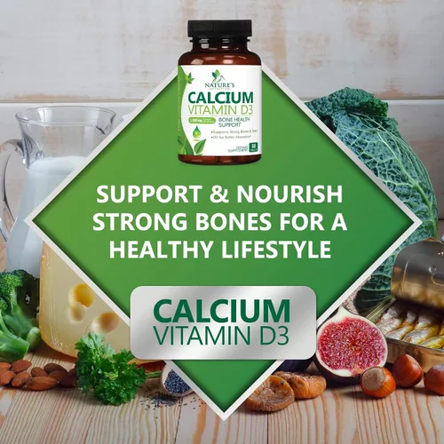 Miniatura 7 de Suplemento de calcio con vitamina D3-1200 mg de calcio por porción con D3 para una mejor absorción - Apoya la salud inmunológica, huesos y dientes
