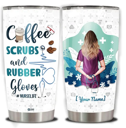 Miniatura 23 de WAZONE Vaso de acero inoxidable personalizado con datos nutricionales de baterista, 20 onzas, 30 onzas, nombre personalizado, con texto "I Play