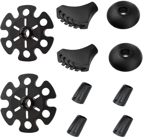 Paquete de 10 puntas de goma para bastones de senderismo, protectores de puntas de repuesto, cestas de nieve, juego de cestas de barro para bastones