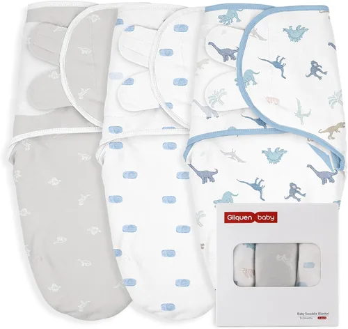 Miniatura 16 de GLLQUEN BABY Sacos de Dormir Envolventes Orgánicos para Recién Nacidos - Envolturas para Bebés de 0-3 Meses, Paquete de 3 Sacos Envolventes