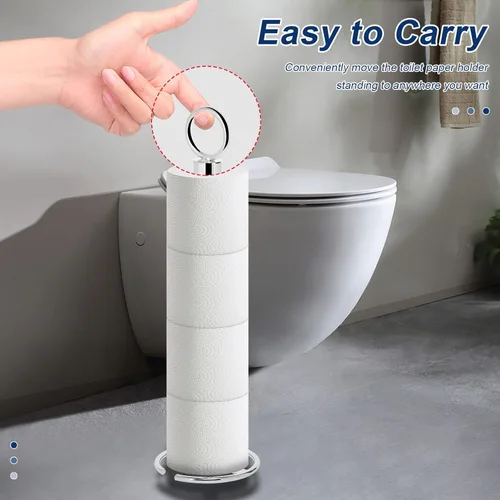 Miniatura 5 de NearMoon Soporte de papel higiénico para baño, soporte independiente con reserva, soporte para 4 rollos de papel de espacio para encimera de Acabado
