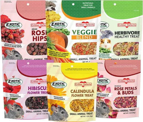 Miniatura 2 de Exotic Nutrition Herbivore Treats - Paquete de 6 golosinas saludables para animales pequeños – Ardillas, cobayas, conejos, chinchillas, perros