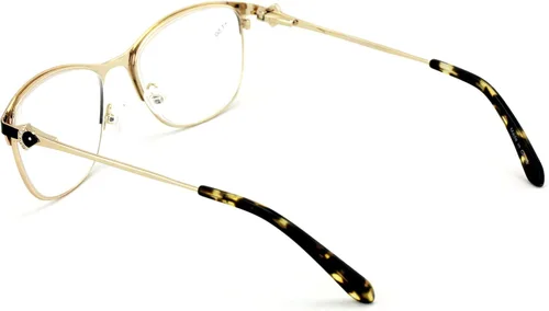 Miniatura 5 de Gafas de lectura con montura óptica de media montura para mujer, diamantes de imitación, lentes transparentes, lentes de metal, color dorado