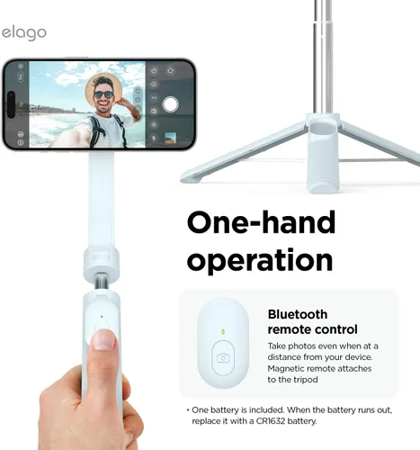 Miniatura 3 de elago Trípode magnético para selfie compatible con MagSafe para iPhone y Galaxy, fuerte magnetismo, portátil, ligero, extensible