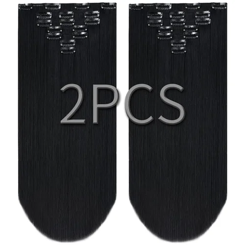 Miniatura 22 de SYXLCYGG Extensiones de cabello rubio, 2 unidades, extensiones de cabello con clip de 22 pulgadas, 5 onzas, lacio, sintético, esponjoso, rubio