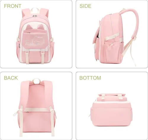 Miniatura 2 de GeeWin Mochila escolar para niñas, estudiantes, mochila para exteriores, Rosado, Mochilas Daypack