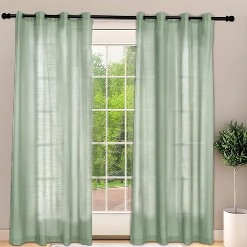 Miniatura 19 de Frelement Cortinas opacas extralargas de 108 pulgadas de largo, para sala de estar, cortinas de lino con bloqueo de luz, cortinas con aislamiento