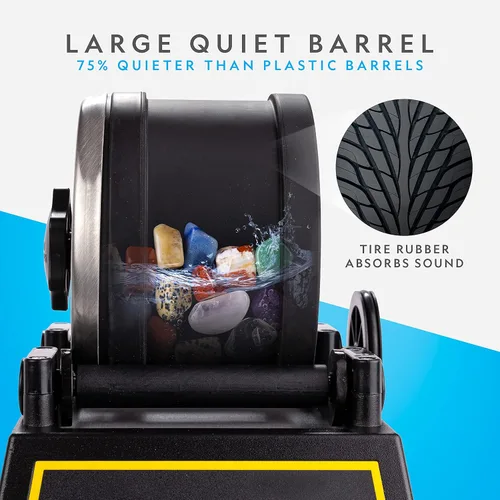 Miniatura 5 de NATIONAL GEOGRAPHIC Kit profesional de pulidor de rocas - Pulidor de rocas completo para adultos y niños con barril duradero de 2 libras, rocas