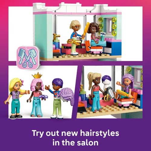 Miniatura 3 de LEGO Friends Peluquería y Tienda de Accesorios - Juego de Construcción de Juguetes de Peluquería para Niñas y Niños, Edades 7+ - Idea de Regalo