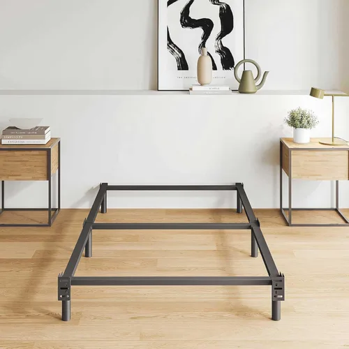 Bedsnus Base de cama individual de 7 pulgadas, compatible con la mayoría de colchones o somier, base de cama de soporte de 6 patas, sin ruido, fácil