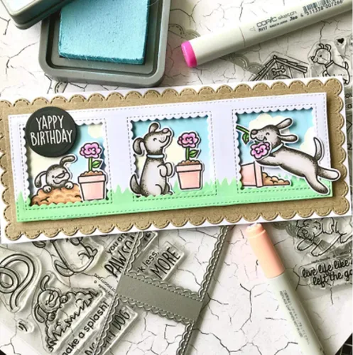 Miniatura 3 de Troquelado de metal con marco cuadrado rectangular, troquelado de tarjetas de Navidad de marco largo para grabado en relieve, papel decorativo