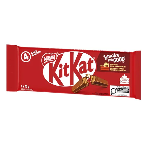 Miniatura 6 de KIT KAT 4 dedos, 4 x 1.59 oz, paquete múltiple