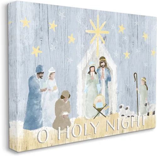 Miniatura 2 de Stupell Industries 'Nativity Barn Stable Scene', placa artística de pared, 15 x 10 pulgadas, fácil de colgar y resistente, fabricada en Estados