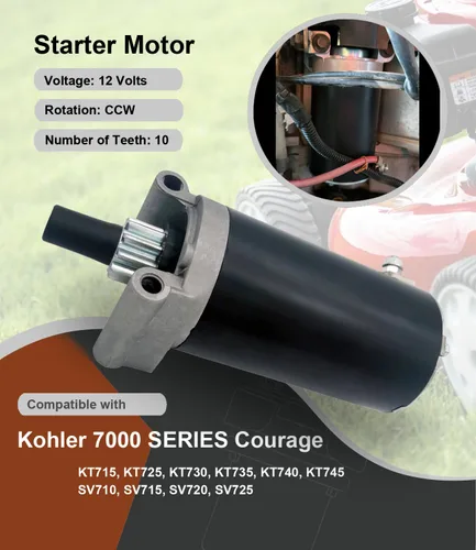 Miniatura 2 de Motor de arranque 5801N-wbe 5801N apto para motores Kohler Courage de 20HP 23HP 25HP 27HP Serie 7000 KT715 KT725 KT730 KT735 KT740 KT745 Reemplazo #