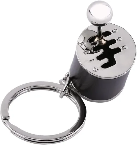 Yosoo - Llavero de palanca de cambios de automóvil, mini palanca de cambios de automóvil, caja de cambios, llavero de metal para hombre (negro),