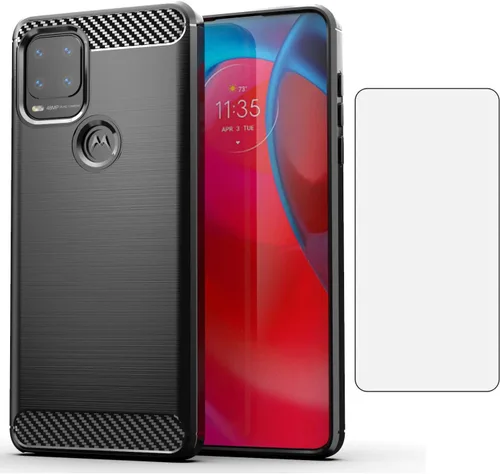 Asuwish Funda compatible con Moto G Stylus 5G 2021 y protector de pantalla de vidrio templado, accesorios de celda, funda de silicona para Motorola
