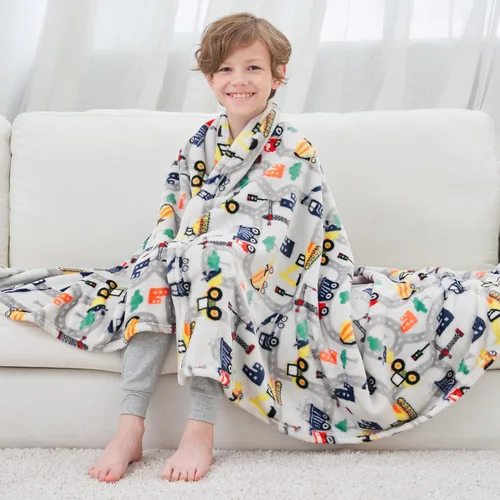 Manta de camión Softan para niños, manta de franela suave y acogedora para niños y niñas, linda manta de camión para sofá, cama, regalo de Camión