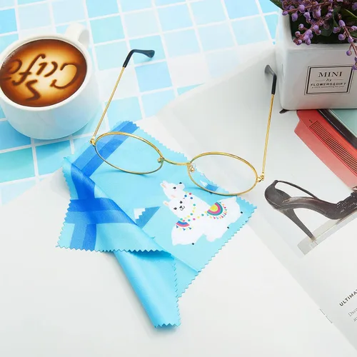 Miniatura 4 de Weewooday Paquete de 18 paños de limpieza para lentes, diseño de cactus, llamas, paños de limpieza de microfibra para lentes limpios, lentes de sol