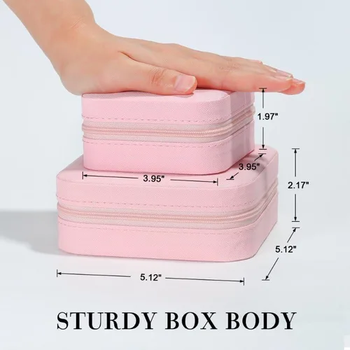 Miniatura 4 de Parima Joyero grande para niñas, joyero con inicial de viaje para niñas Caja organizadora de joyas grande Joyero de viaje organizador de joyero