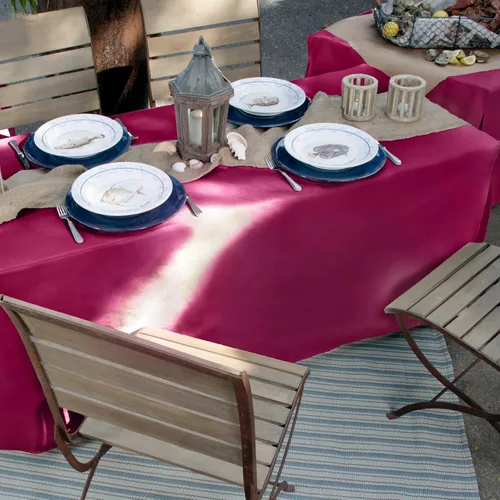 Miniatura 6 de Tablevogue Event Linens - Mantel ajustable de microfibra lavable de 6 pies para mesa rectangular de bufé, fiestas, cenas de vacaciones, granate