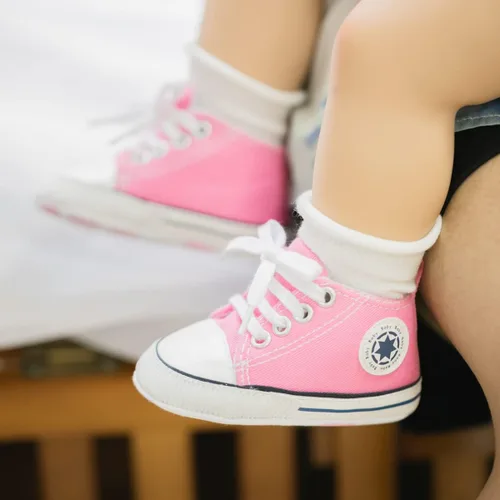Miniatura 3 de KIDSUN - Zapatos deportivos unisex de caña alta para bebés, mezclilla de lona, suela antideslizante, suaves, para los primeros pasos