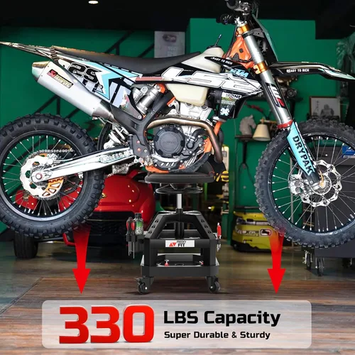 Miniatura 7 de Rolling Shop Taburete para garaje con ruedas, DO02 - Asiento giratorio de 360° de altura ajustable con almacenamiento de bandeja de herramientas