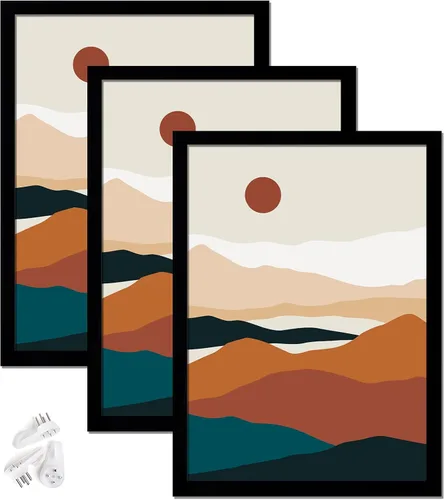 Miniatura 49 de Juego de 3 marcos para fotos negros de 8 x 8 pulgadas, marco de alta transparencia para collage de fotos cuadradas de 8 x 8 pulgadas, lienzo
