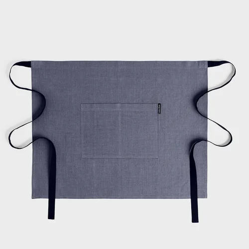 Miniatura 13 de Solino Home Delantal de lino estilo bistró para servidor, lazos extralargos con bolsillos, medio delantal de lino 100% puro para hombres y mujeres