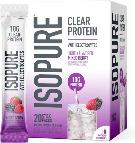 Miniatura 16 de Isopure - polvo de proteína de suero de leche con sabor a fruta ligera refrescante
