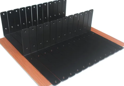 Miniatura 65 de Paquete de 12 soportes de estante en L de 8 pulgadas de largo x 6 pulgadas de alto x 1.5 pulgadas de ancho, 5 mm de grosor, soporte de estante en L