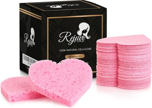 Esponjas faciales comprimidas, 50 unidades, esponjas de celulosa natural para esteticistas, limpieza facial, exfoliación y eliminación de