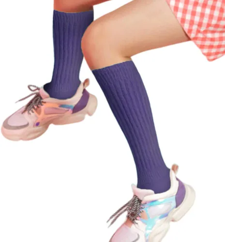 Miniatura 5 de HOT FEET Calcetines holgados para niñas 6 pares para niñas pequeñas divertidos y coloridos calcetines altos hasta la rodilla perfectos para cultivar