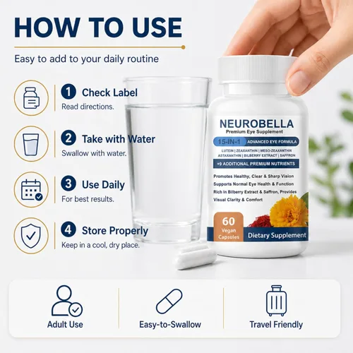 Miniatura 7 de Neurobella Fórmula Avanzada 15 en 1 para Ojos Apoyo Nutricional, 60 Cápsulas Contiene carotenoides (luteína, zeaxantina, etc. ), extracto