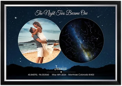 Miniatura 21 de IPIC - Tiernas mareas, ilustraciones personalizadas con nombres y fecha, regalo de amor para aniversario, boda, cumpleaños y vacaciones. 12#P (24x16)