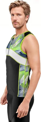 Miniatura 12 de SLS3 Tri Top Hombre - Camiseta de triatlón sin mangas para hombre - Material PRO Premium FX - Camisas de triatlón de 3 bolsillos para hombre