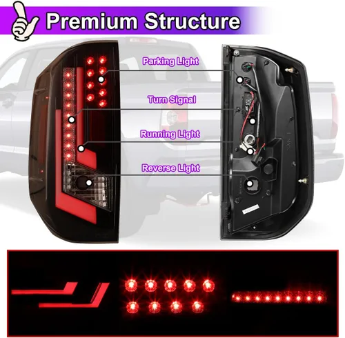 Miniatura 5 de Nixon Offroad Luces traseras para Toyota Tundra 2014-2021, luces traseras LED, reemplazo de montaje de 1 par