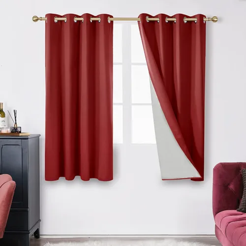 Miniatura 28 de Deconovo - Cortinas opacas para dormitorio con ojales, cortinas sólidas con aislamiento térmico, bloquean el calor, oscurecen la habitación, ahorran