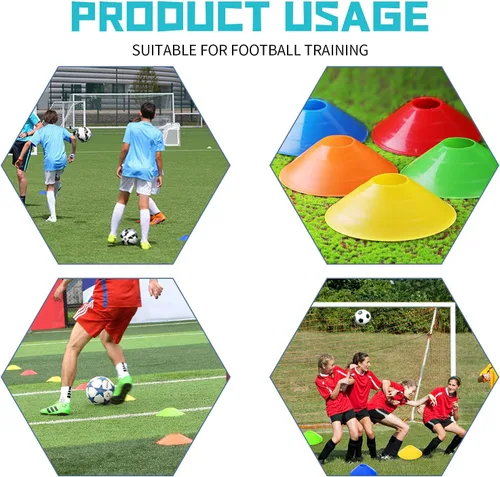 Miniatura 4 de 30 conos de disco de entrenamiento de agilidad con bolsa de transporte para entrenamiento, fútbol, baloncesto, niños, deportes, marcadores de cono