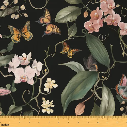 Miniatura 23 de Tela decorativa de setas lindas de Feelyou por el patio, tela de tapicería de setas de dibujos animados para sillas, tela decorativa impermeable al