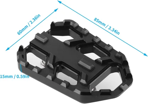 Miniatura 3 de Estriberas para motocicleta, reposapiés, reposapiés, reposapiés, reposapiés ancho, compatible con FordL650 DL1000 VSTROM / (negro)