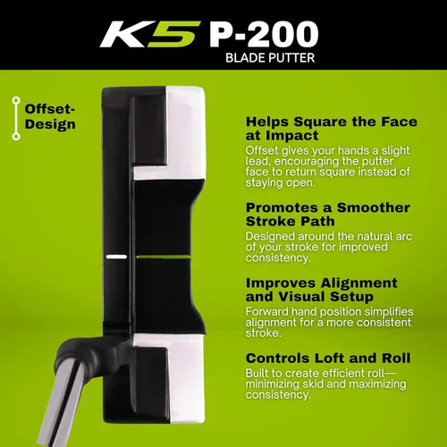 Miniatura 4 de Majek K5 P-200 Putter de golf estilo hoja diestro con alineación herramienta de mano 33 pulgadas mujeres mayores perfecto para alinear tus putts