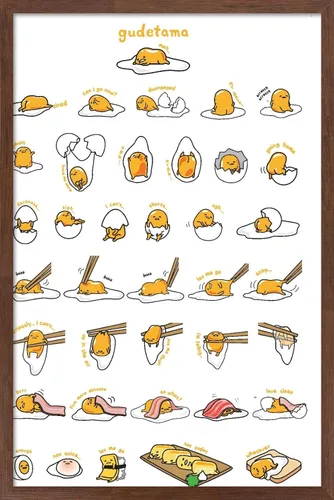 Miniatura 17 de Trends International - Póster de Gudetama con diseño de cuadrícula, para pared, 14.725 x 22.375 pulgadas, versión con marco de madera tipo granero