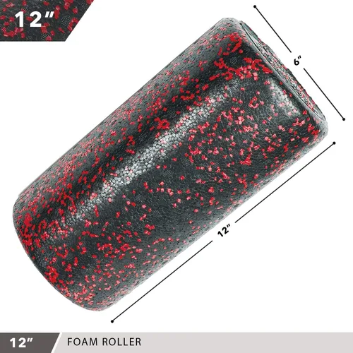 Miniatura 3 de Day 1 Fitness Rodillos de espuma muscular de alta densidad, rodillos de masaje deportivo para estiramiento, terapia física, tejido profundo, Rojo