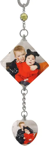 Miniatura 22 de Decoración de espejo retrovisor con foto personalizada: adornos de diamantes para mujer, accesorios lindos para automóviles