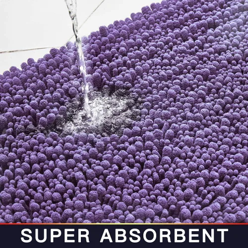 Miniatura 12 de Walensee Alfombra de baño antideslizante (24x17 pulgadas, rosa polvoriento) absorbente de agua, súper suave, lanuda de felpilla, lavable a máquina