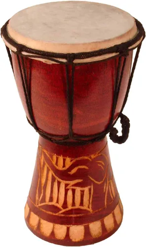 Miniatura 8 de Djembe Drum Carved Bongo música de inspiración africana también una idea única para regalar. Carver Abstract Elephant Giraffe Turtle.