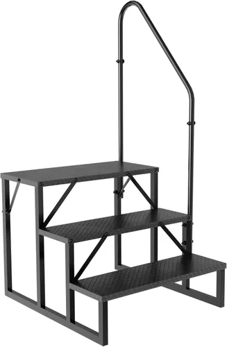 Miniatura 11 de Escalera de escalón, taburete con asa, escalera de piscina resistente sobre el suelo, 660 libras, escalones de cámper al aire libre, escaleras