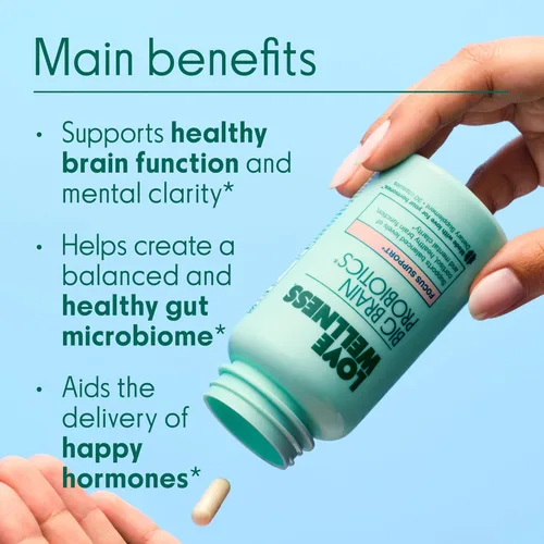 Miniatura 3 de Love Wellness Probióticos Big Brain Suplemento de apoyo cerebral nootrópicos Suplementos cerebrales para la memoria y la concentración